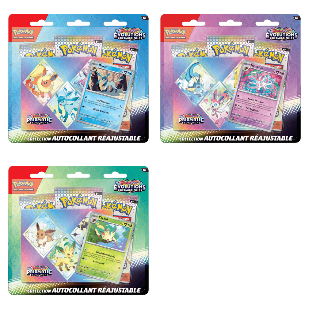Collection autocollant réajustable Écarlate et Violet – Évolutions Prismatiques – Phyllali, Givrali ou Nymphali (aléatoire)