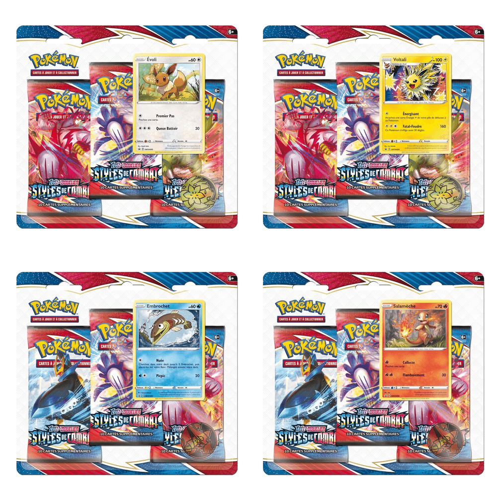 Pack de 3 boosters Épée et Bouclier – Styles de Combat (modèle aléatoire)