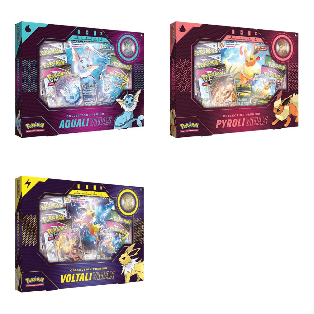 Collection Premium – Aquali-VMAX, Pyroli-VMAX ou Voltali-VMAX