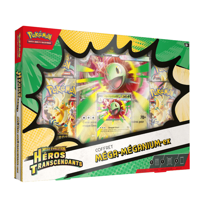 Coffret Méga-Évolution – Héros Transcendants – Méga-Méganium-ex